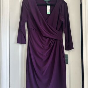 Ralph Lauren Deep Purple Long Sleeve Dress